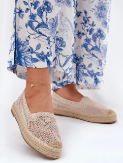 Espadryle Damskie Na Platformie Vinceza 17392 Beżowe