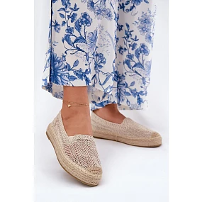 Dámske espadrilky na platforme Beige Vinceza 17392