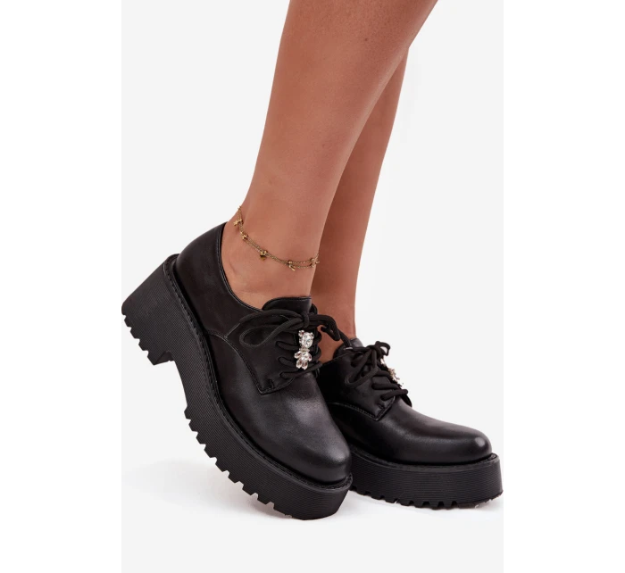 Dámské polobotky s přezkou ekokůže černé model 21714769 - Boto Dámské polobotky s přezkou ekokůže černé model 21714769 - Boto