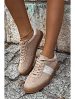 Dámské tenisky z umělé semišové kůže Big Star model 22185500 Béžové - Big Star Shoes Dámské tenisky z umělé semišové kůže Big Star model 22185500 Béžové - Big Star Shoes