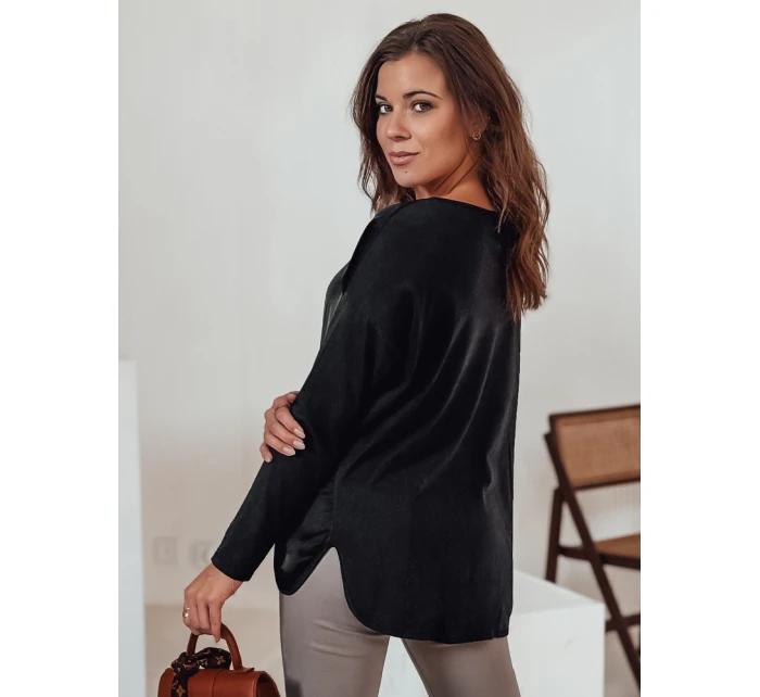 SILKINEA dámska blúzka oversize s príveskom čierna FashionStreet RY2668