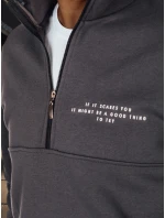 Pánska grafitová mikina s potlačou FashionStreet BX5888