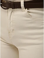 Jeansy damskie z paskiem i  beżowe model 22173053 - FashionStreet