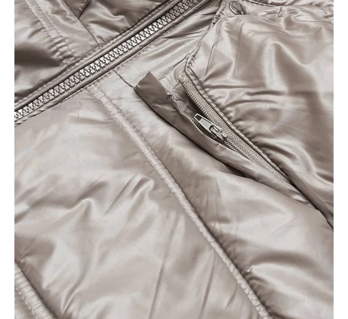 Dámska prechodná prešívaná bunda v ťavej farbe (H-205-1) Dámska prechodná prešívaná bunda v ťavej farbe (H-205-1)