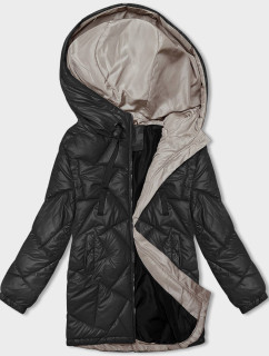 Čierna dámska zimná prešívaná bunda (5M3189-392)