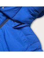 Dámska prešívaná bunda v chrpovej farbe s opaskom na prechodné obdobie (23060-3) Dámska prešívaná bunda v chrpovej farbe s opaskom na prechodné obdobie (23060-3)