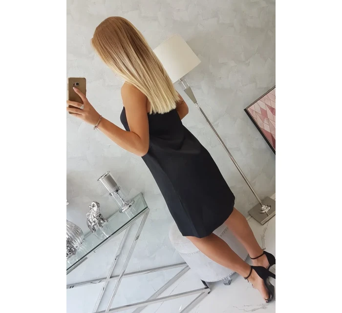 Šaty s mašlí na model 18744302 černé - K-Fashion