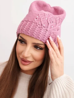 Dámská zimní čepice z vlny s a prodlouženými stranami fialová model 21865212 - K-Fashion