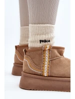 Sněhule na platformě se vzorem světle hnědé model 21645939 - Boto