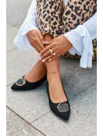 Czółenka Na Niskim Obcasie Z Eko Zamszu S.Barski KV27-037 Czarne