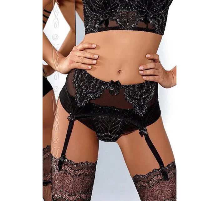 Podväzkový pás Hide me V-5312 čierno-strieborná - Axami