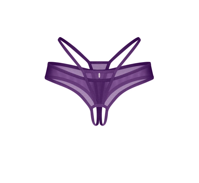 Dámske zvodné tangá Vibres crotchless fialové - Obsessive