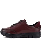 Dámské kožené polobotky na platformě v bordové barvě Vinceza model 22343096 Dámské kožené polobotky na platformě v bordové barvě Vinceza model 22343096