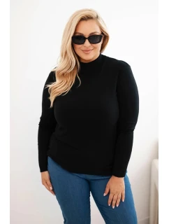 Dámsky sveter v nadmernej veľkosti z viskózy s rolákom čierny
