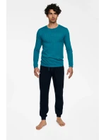 Pyžamo s odznakom 40040-67X Tyrkysová a čierna - Henderson Pyžamo s odznakom 40040-67X Tyrkysová a čierna - Henderson