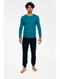 Pyžamo s odznakom 40040-67X Tyrkysová a čierna - Henderson