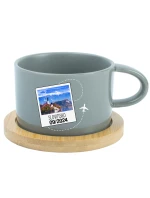 Vlastní text na cestovatelský keramický hrníček Makronka 