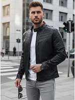 Pánská kožená bunda černá Dstreet model 21965706 - FashionStreet Pánská kožená bunda černá Dstreet model 21965706 - FashionStreet