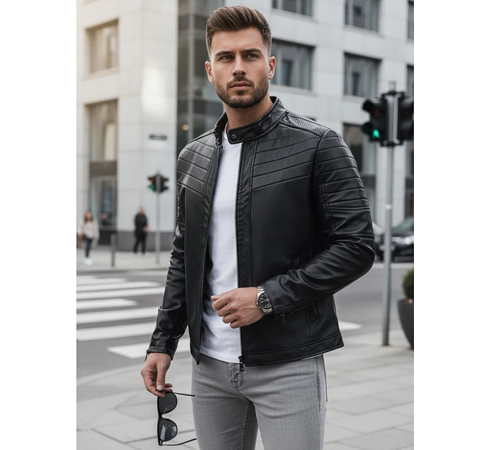 Pánská kožená bunda černá Dstreet model 21965706 - FashionStreet Pánská kožená bunda černá Dstreet model 21965706 - FashionStreet