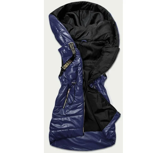 Tmavě modrá lesklá vesta s kapucí model 16740700 - S'WEST Tmavě modrá lesklá vesta s kapucí model 16740700 - S'WEST