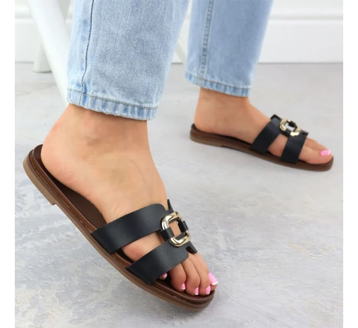 Dámske žabky s ornamentom čierne Sergio Leone SK077H