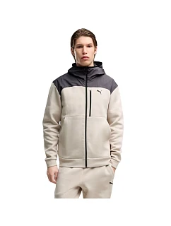 Pánska mikina Puma Tech Material Mix Full-Zip Hoodie, béžová, 694490 82