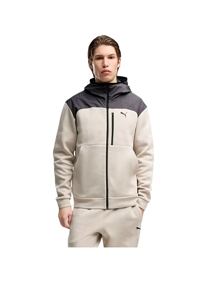 Pánska mikina Puma Tech Material Mix Full-Zip Hoodie, béžová, 694490 82 Pánska mikina Puma Tech Material Mix Full-Zip Hoodie, béžová, 694490 82