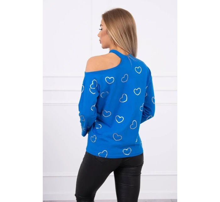 Nevädze modrá blúzka s potlačou srdca