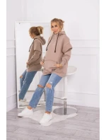 Zateplená mikina s polovičným zipsom tmavo béžová Zateplená mikina s polovičným zipsom tmavo béžová