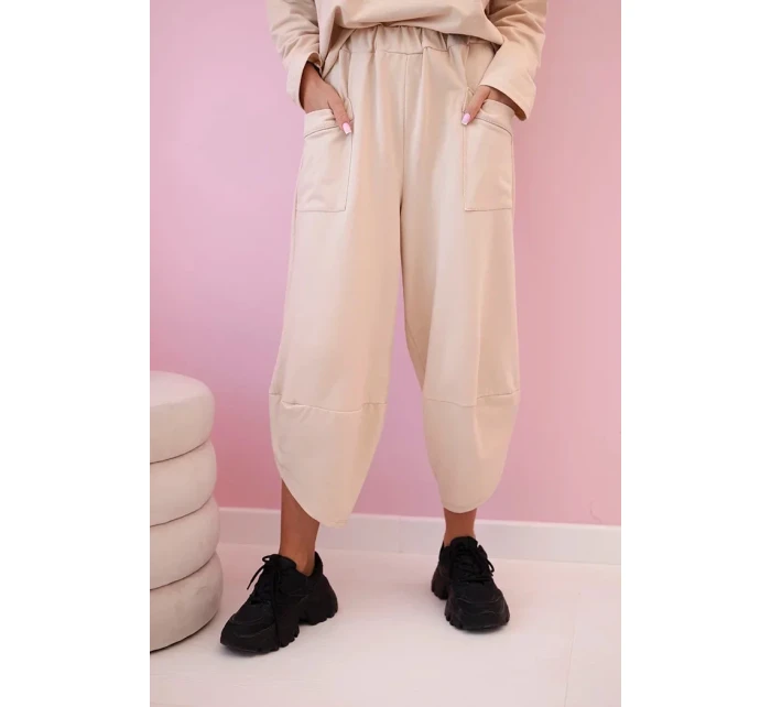 Bavlnená mikina, nohavice, súprava tmavo béžová Bavlnená mikina, nohavice, súprava tmavo béžová