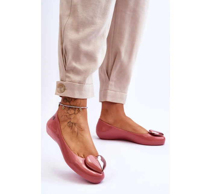 Dámské baleríny se srdcem model 21616923 Růžová - Zaxy