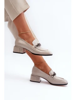 lodičky na podpatku šedé model 21656054 - S.Barski