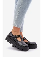 Lakované Kožené Polobotky S Přezkou Černé model 21683970 - Zazoo