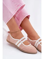 Sportovní baleríny s pásky Růžové model 22107345 - Boto