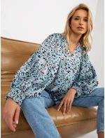 Dámska košeľa LK KS 509017 2.78 čierna a modrá - FPrice