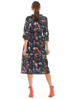 Denné šaty model M201 modré - kvetovaný vzor - Infinite You