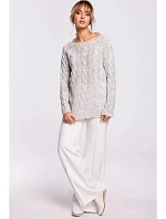 Sveter s výstrihom Bateau M511 sivý - Moe