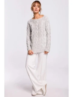 Svetr s výstřihem  šedý  model 21207530 - Moe