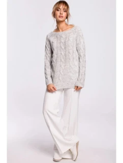 Svetr s výstřihem  šedý  model 21207530 - Moe