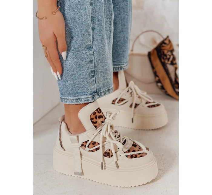 Dámské tenisky na vysoké platformě s leopardím vzorem Dstreet model 21984936 - FashionStreet