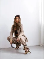 Dámsky oblek cappuccino s ľanom (VE48) Dámsky oblek cappuccino s ľanom (VE48)