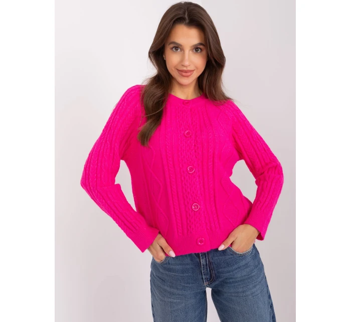 Sweter AT SW  fuksjowy model 18969954 - FPrice