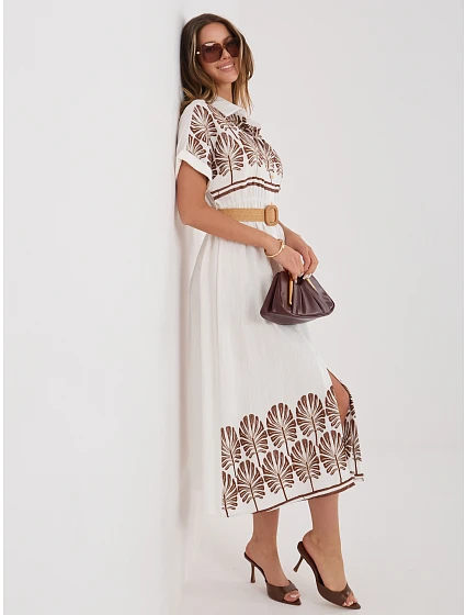 Šaty IR SK 2689 2.87 bielo-hnedé