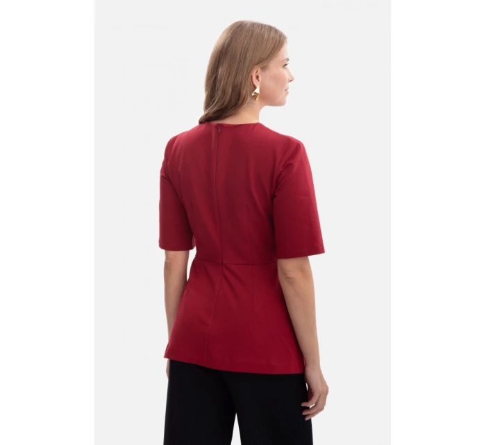 model 21379914 Pletený top s peplum bordó - BeWear