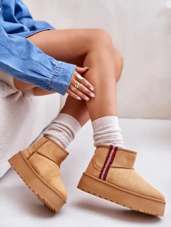 Dámske zateplené snežnice s platformou Camel Lomessa