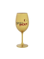 SPOLUPIČKY - zlatá sklenice na víno 350 ml SPOLUPIČKY - zlatá sklenice na víno 350 ml