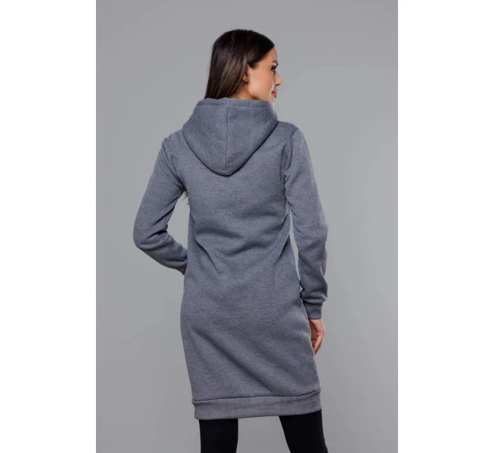 Tmavě šedá dlouhá tepláková mikina model 17793364 - J.STYLE Tmavě šedá dlouhá tepláková mikina model 17793364 - J.STYLE