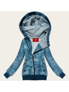 Dámska svetlomodrá mikina s asymetrickým zipsom LHD (AMG-61)