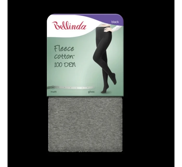 Nepriehľadné pančuchy FLEECE COTTON 100 DEN - BELLINDA - čierne