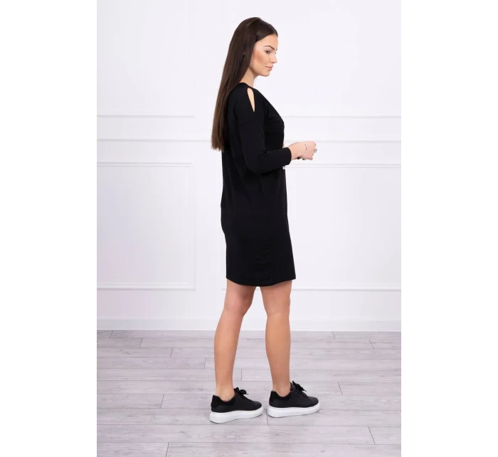 Šaty s potlačou Honey girl čierne Šaty s potlačou Honey girl čierne